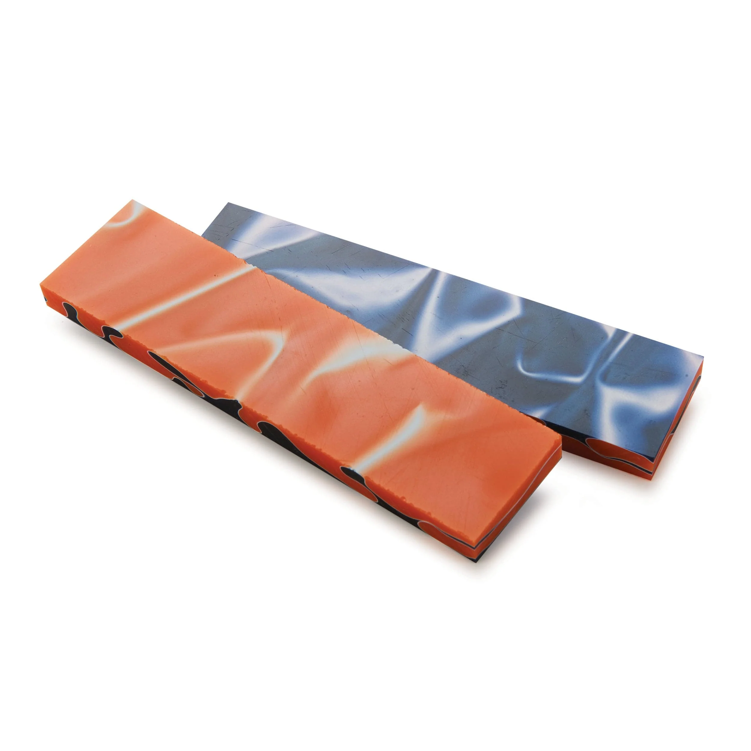 Acrylic Knife Scales – 3/8″ x 1-1/2″ x 6″ – Blue & Orange – Pair