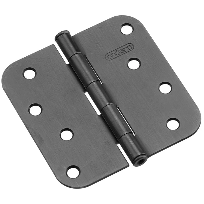 Full Mortise Butt Hinge - Black - 5/8" Radius x 4" L - 1 Pair - Image 1