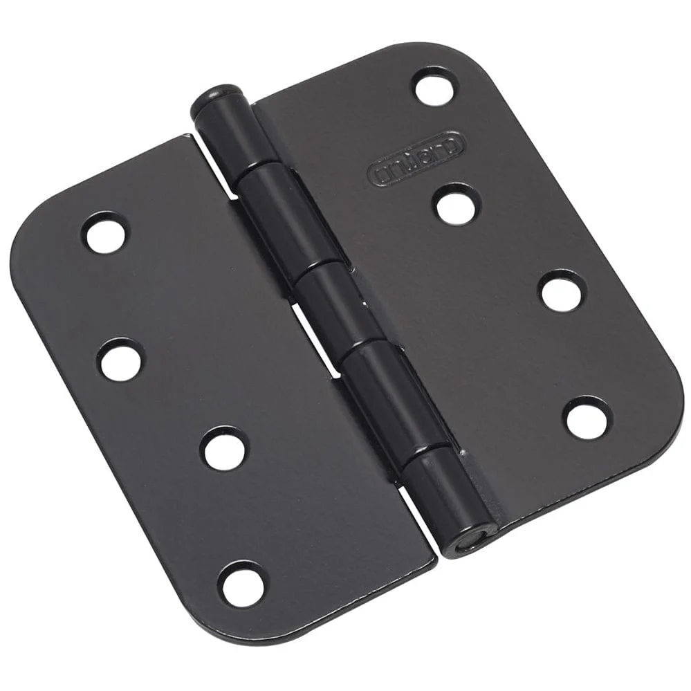 4" (102 mm) Full Mortise Butt Hinge 5/8" Radius Black, 1 Pair - Image 1