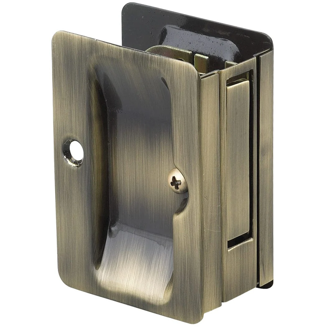 3-7/32″ (82 mm) Pocket Door Pull Rectangular Antique Brass Passage