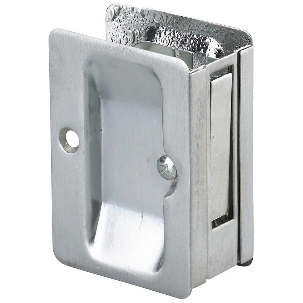 Pocket Door Pull – Passage – Rectangular – Chrome- 3-7/32″ (82 mm)