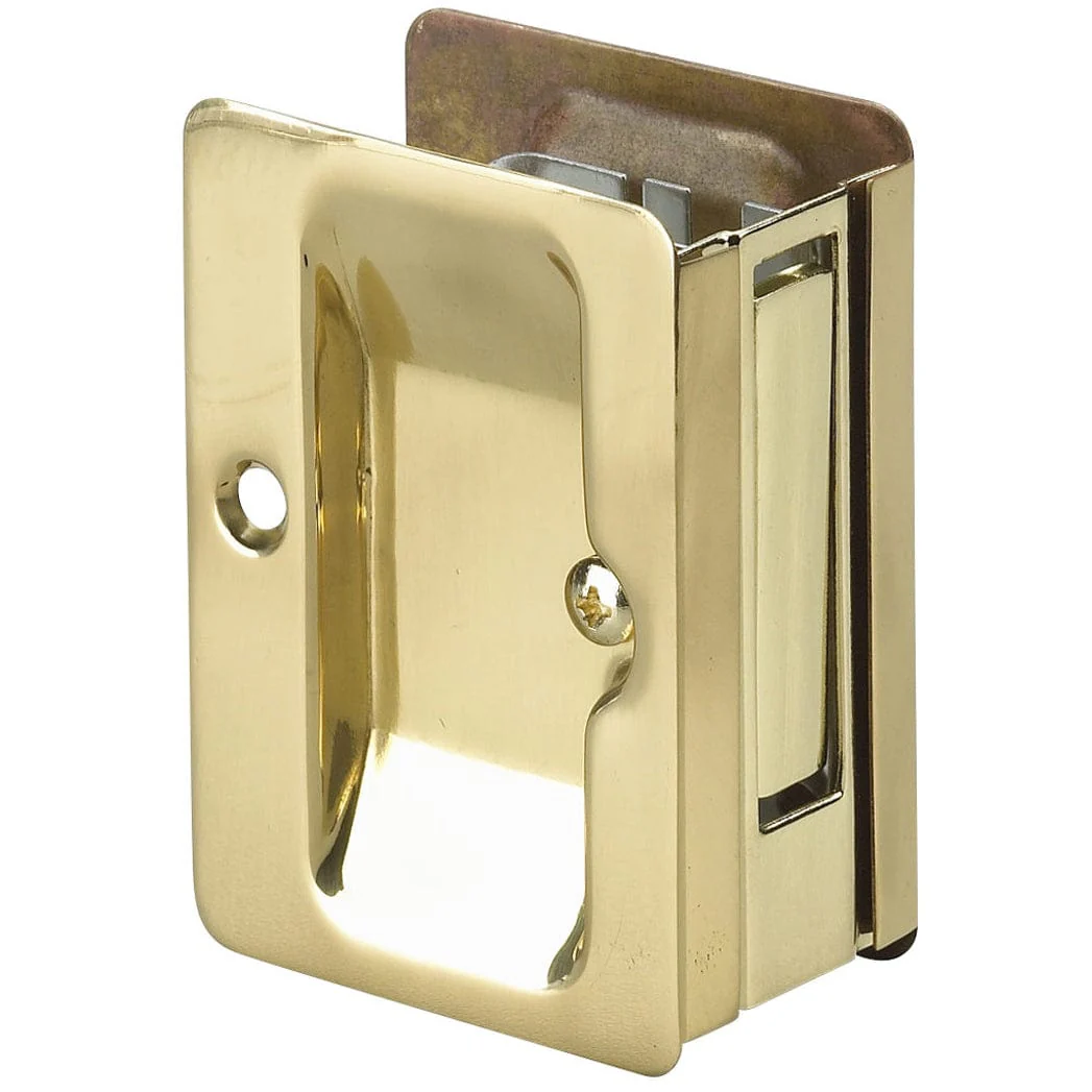 3-7/32″ (82 mm) Pocket Door Pull Rectangular Brass Passage