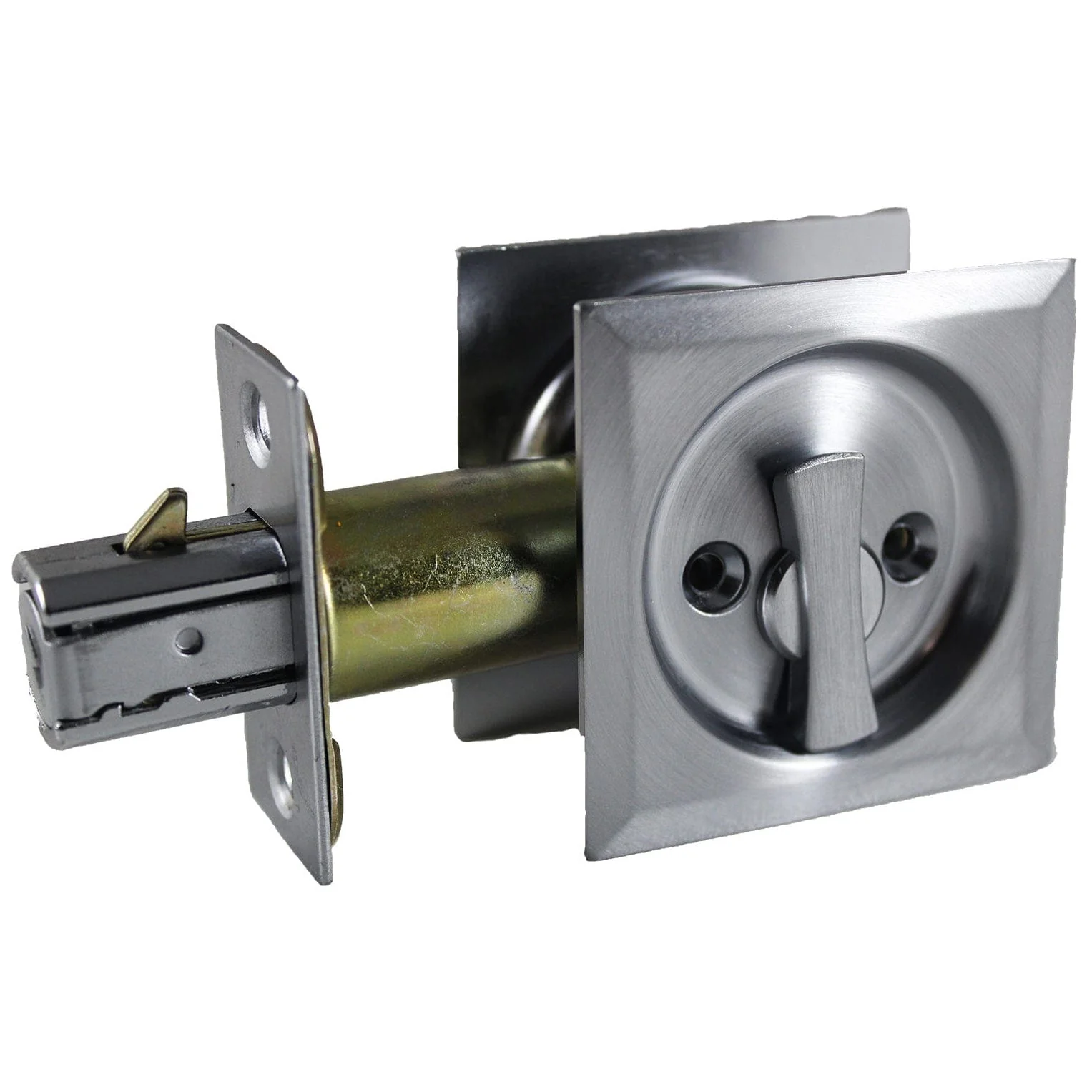 2-7/16″ (62 mm) Pocket Door Pull Square Brushed Chrome Privacy