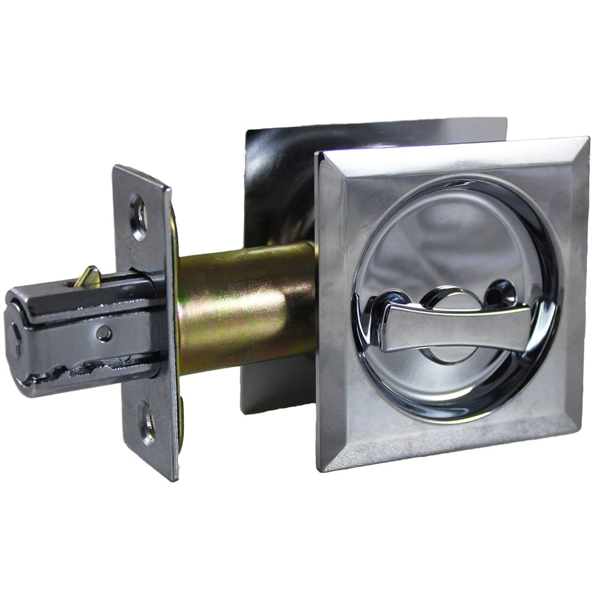 2-7/16″ (62 mm) Pocket Door Pull Square Chrome Privacy