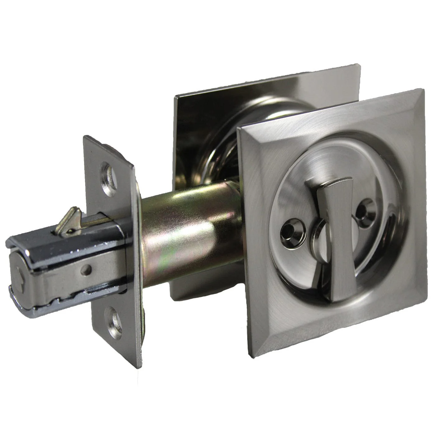 2-7/16″ (62 mm) Pocket Door Pull Square Brushed Nickel Privacy