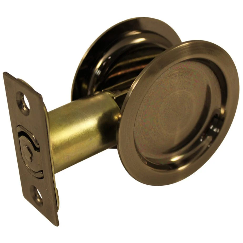 2-7/16" (62 mm) Pocket Door Pull Round Antique Nickel Passage - Image 1
