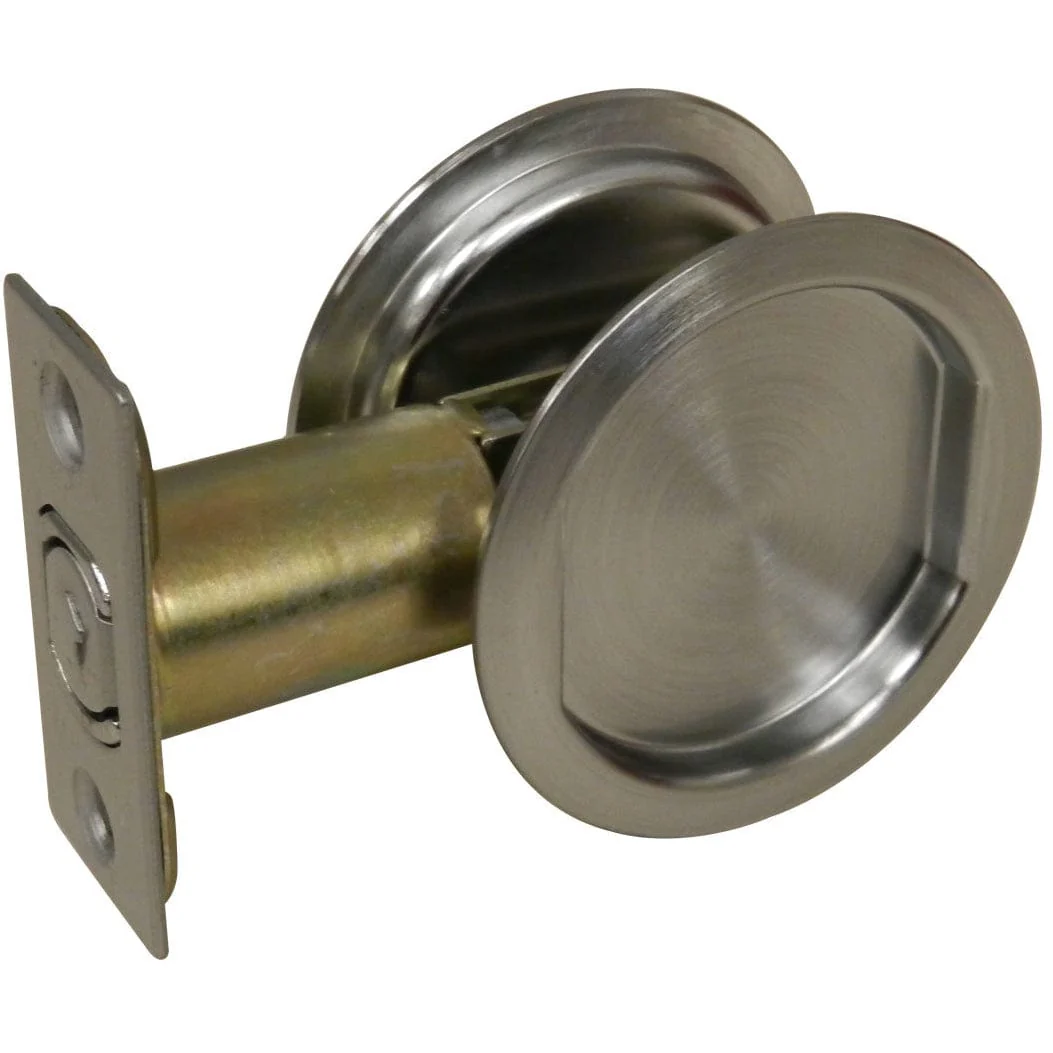 2-7/16″ (62 mm) Pocket Door Pull Round Brushed Chrome Passage