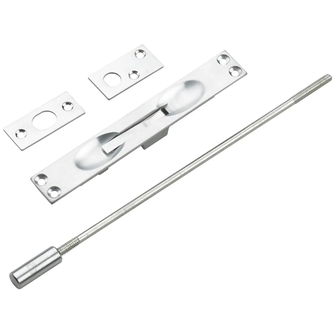 Flush Bolt for Metal Doors with 12″ Extension Brushed Chrome