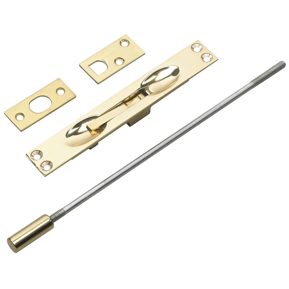 Flush Bolt for Metal Doors with 12″ Extension Brass