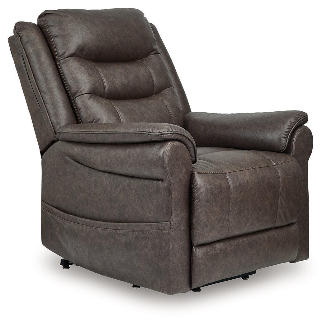 Oatman Umber Faux Leather Power Lift Recliner - Image 1