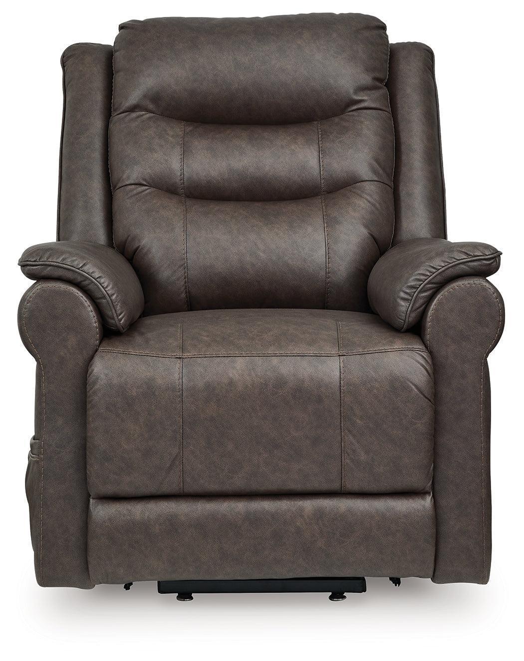 Oatman Umber Faux Leather Power Lift Recliner - Image 3