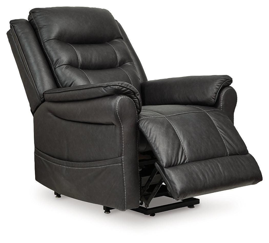 Oatman Carbon Faux Leather Power Lift Recliner - Image 2