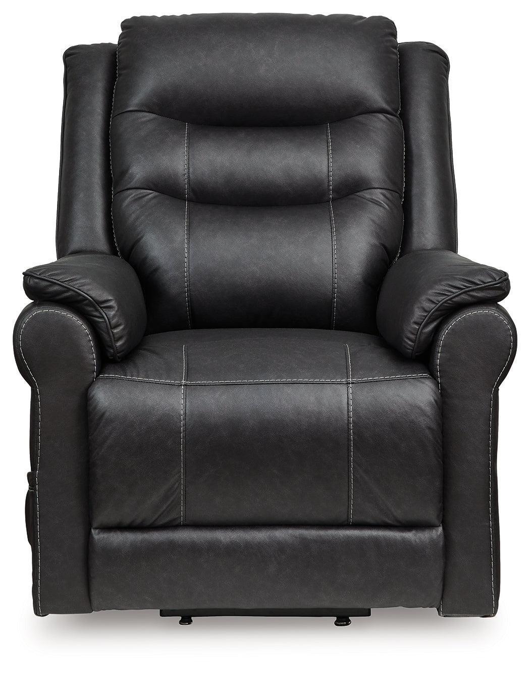 Oatman Carbon Faux Leather Power Lift Recliner - Image 3