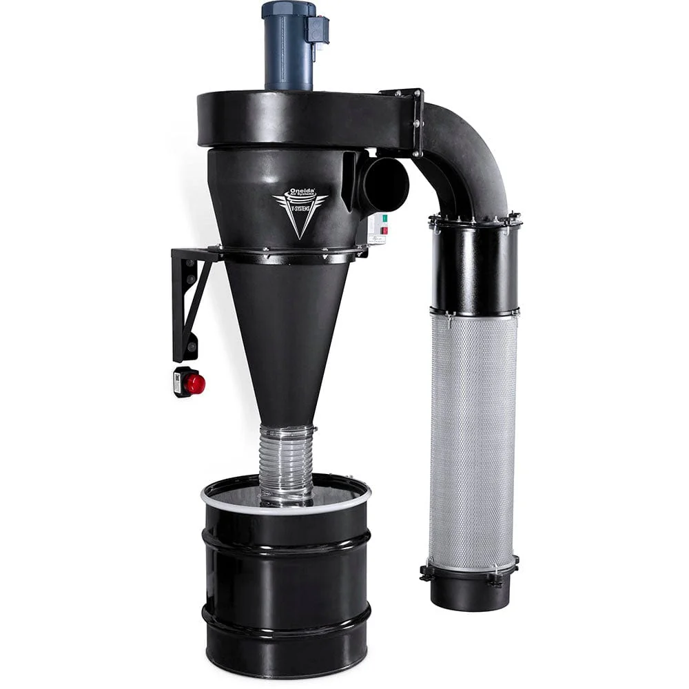 V-System 3000 35-Gallon Cyclone Dust Collector with Wall Mount – HEPA GFM – 3 HP 1 Ph 230V
