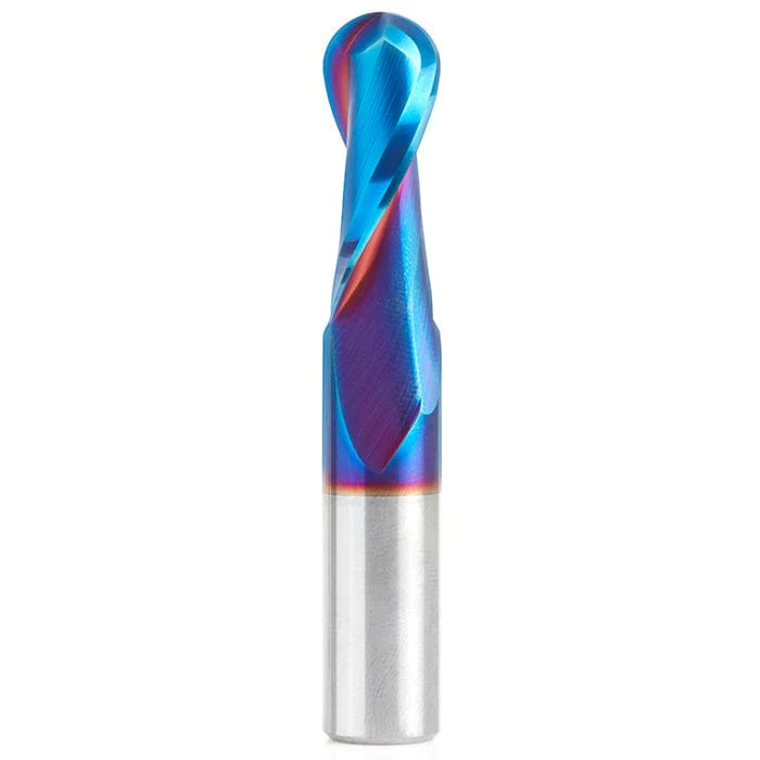 46380-K Spiral Up-Cut Ball Nose Double Flute Router Bit 1/4″R 1-1/4″CH 1/2″D 1/2″SH 3″OL