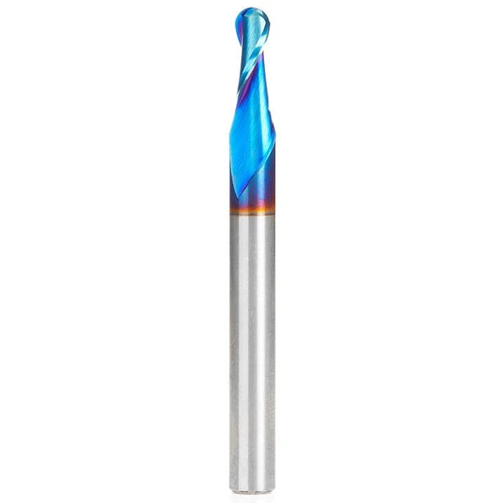 46424-K Spiral Up-Cut Ball Nose Double Flute Mirror Finish Router Bit 3/32″R 1/2″CH 3/16″D 1/4 SH 2-1/2″OL