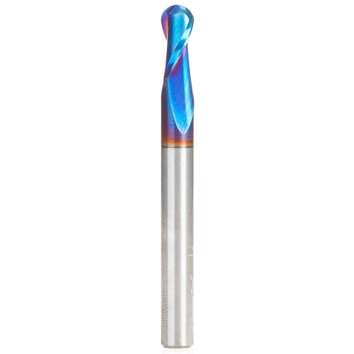 46426-K Spiral Up-Cut Ball Nose Double flute Mirror Finish Router Bit 1/8″R 1/2″CH 1/4″D 1/4″SH 2-1/2″OL
