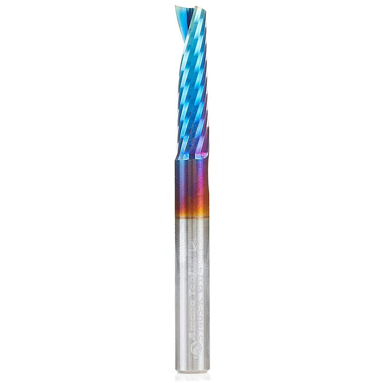 51405-K Spiral O Single Flute Plastic Cutting Up-Cut Zrn Coated Mirror Finish CNC Router Bit 1/4"D 1"CH 1/4"SH 2-1/2"OL - Image 1