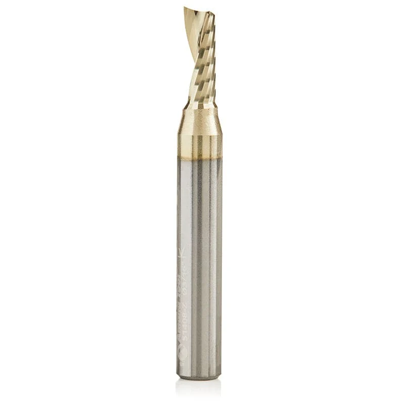 51408-Z Spiral O Single Flute Aluminum Cutting Up-Cut ZrN Coated Mirror Finish Router Bit 3/16″D 1/2″CH 1/4″SH 2″L 