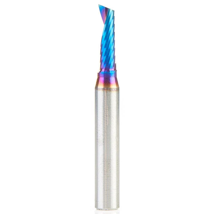 51417-K Spiral O Single Flute Plastic Cutting Up-Cut Mirror Finish CNC Router Bit 3/16"D 5/8"CH 1/4"SH 2"OL - Image 1
