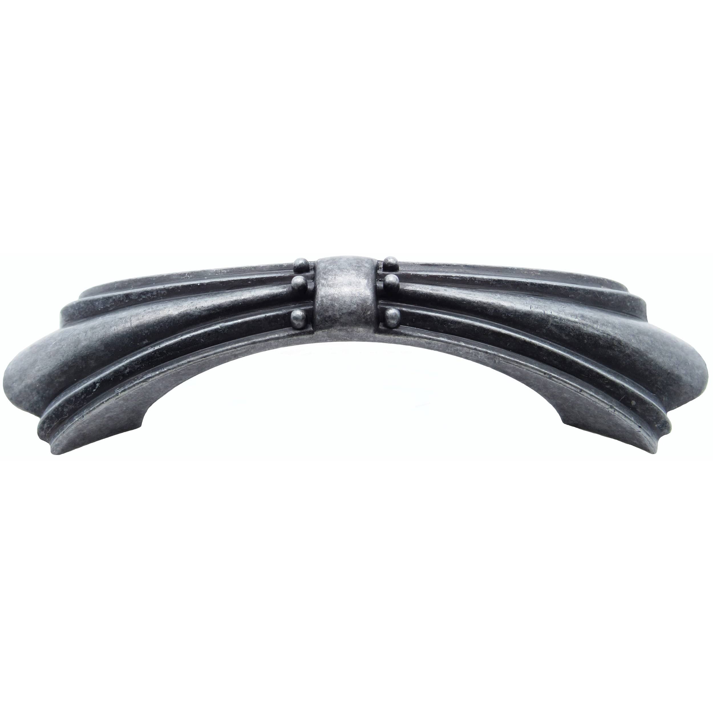 Beaded Elegance Dual Mount 3" or 3-3/4" Center Arched Pull Pewter Oxide - Image 1