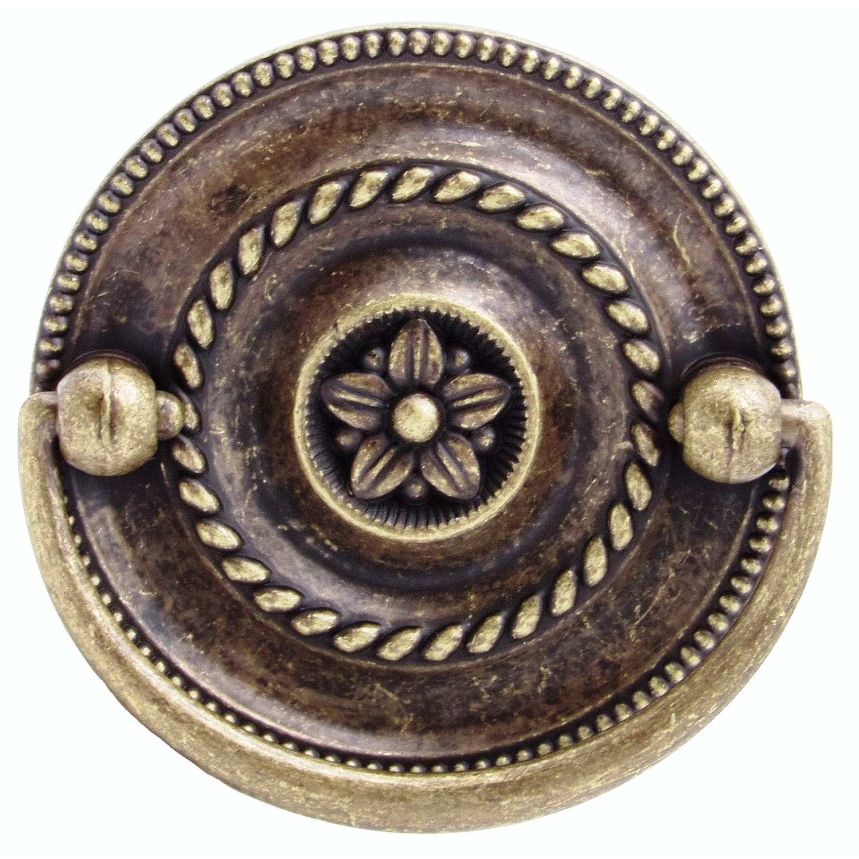 Tuscany Drop Pull Round Brass Oxide