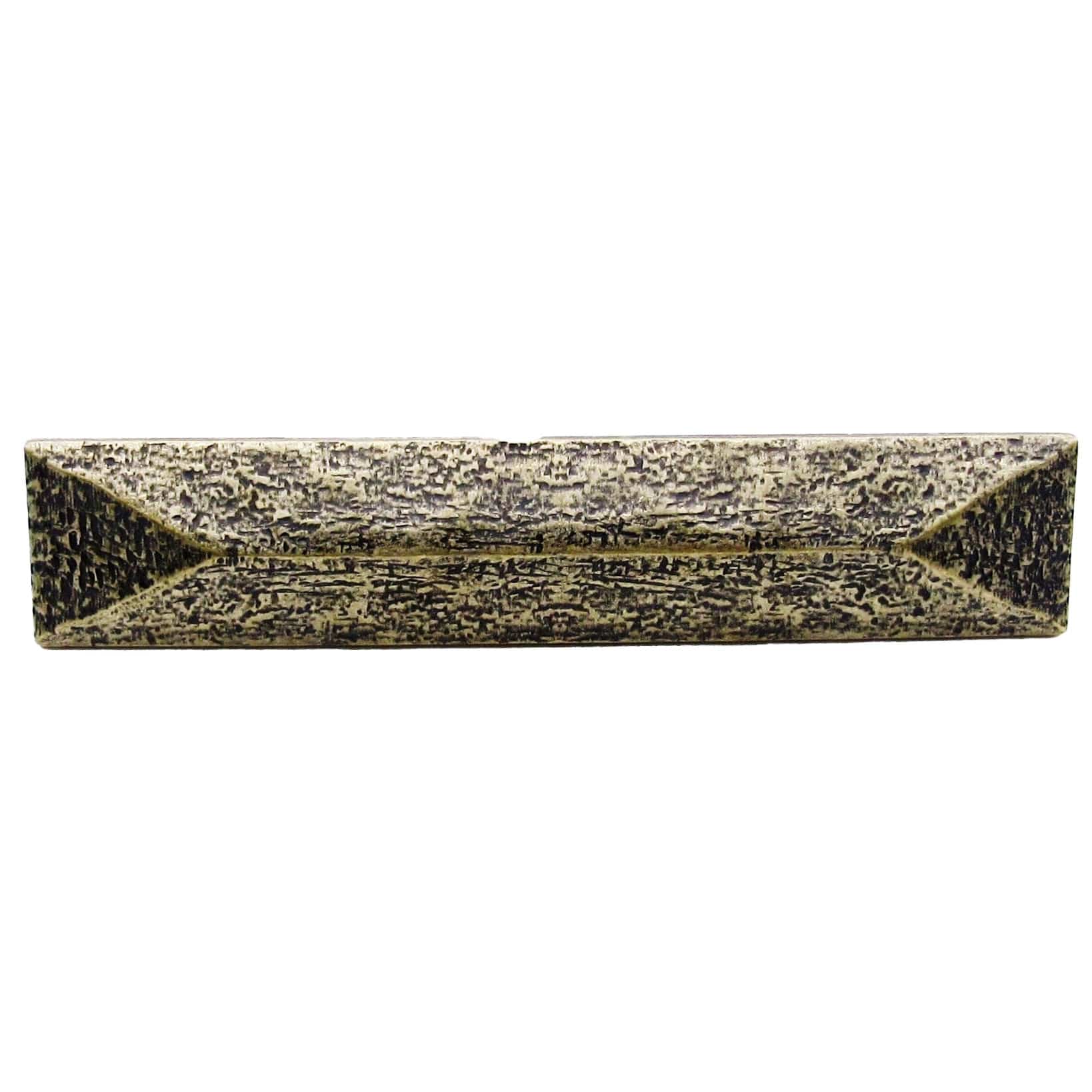Rustic Pyramid Pull 3-3/4" Center Brass Oxide - Image 1