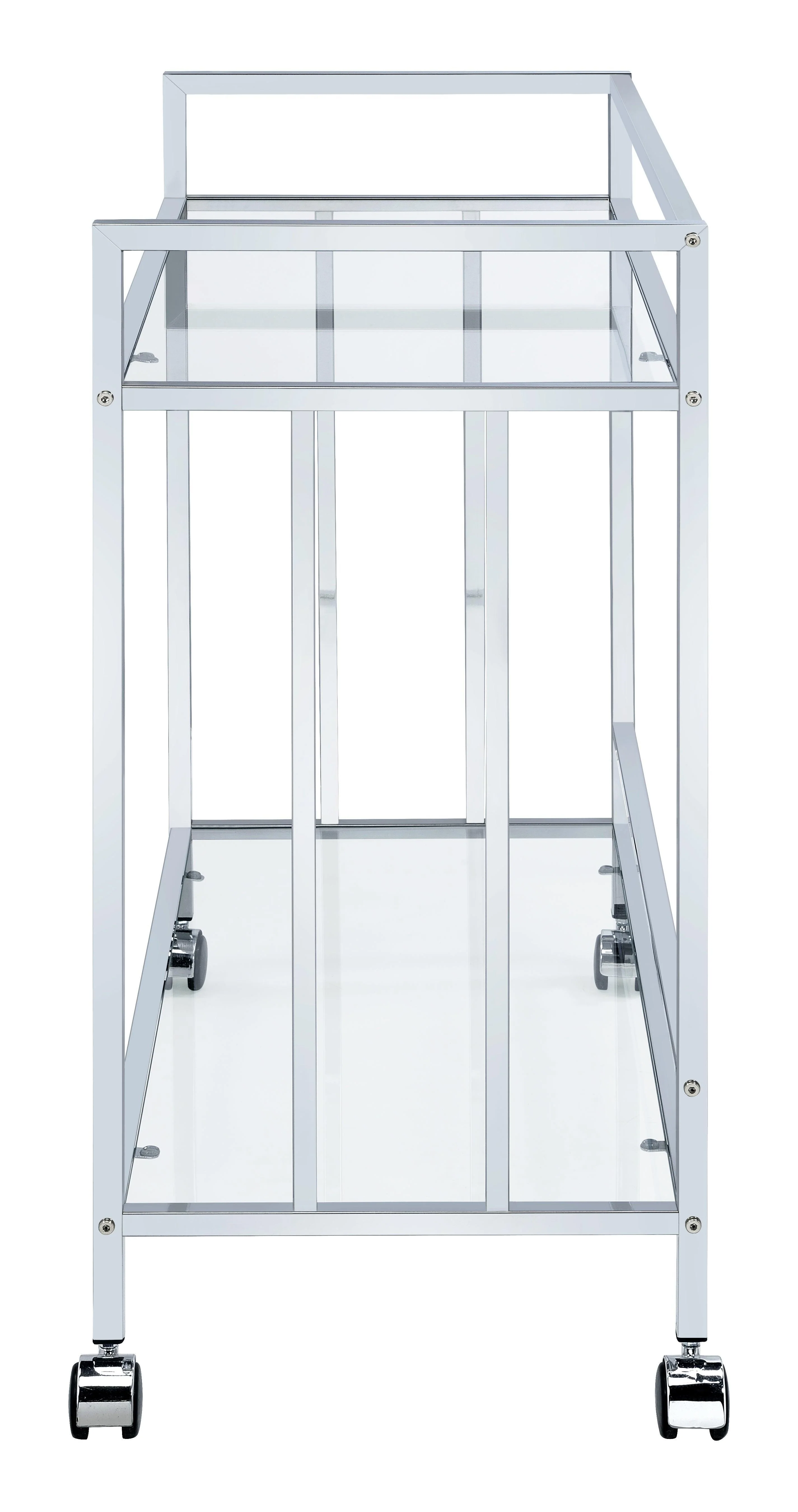 Cara Rectangular Glass Bar Cart Chrome - Image 3