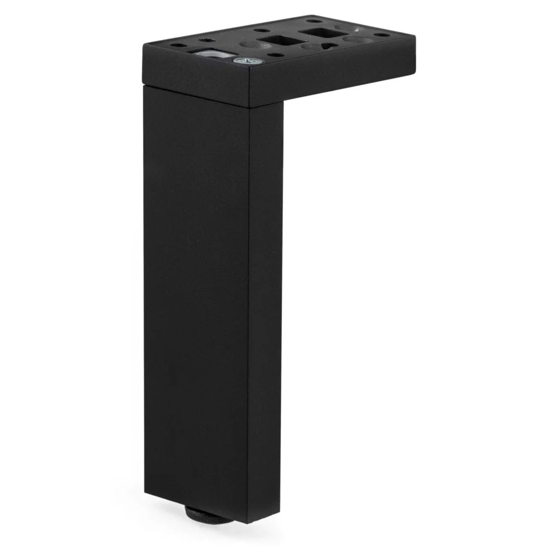 3-15/16" (100 mm) Adjustable Contemporary Versatile T or L Shaped Furniture Leg Matte Black - Image 1