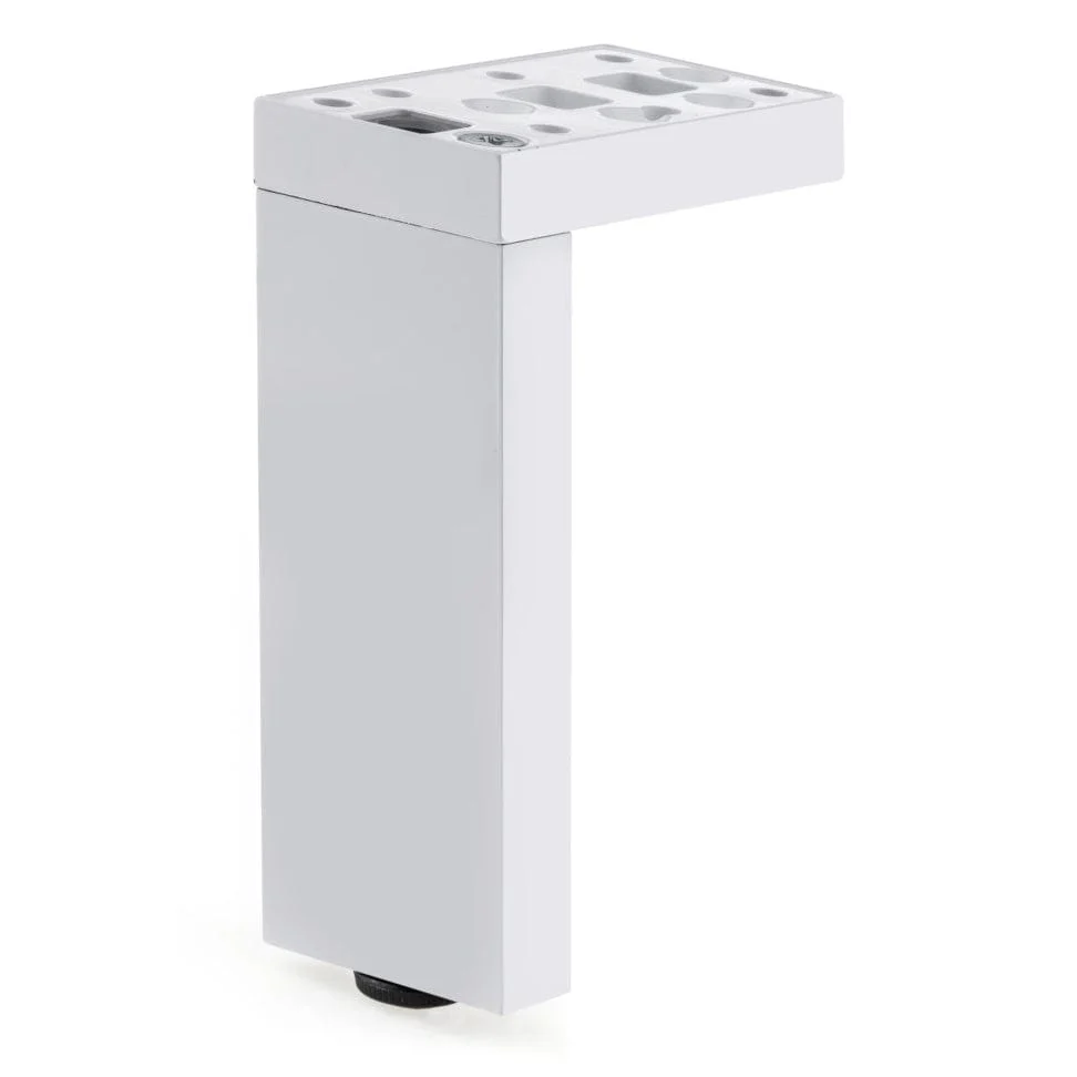 4-23/32" (120 mm) Adjustable Contemporary Versatile T or L Shaped Furniture Leg Glossy White - Image 1