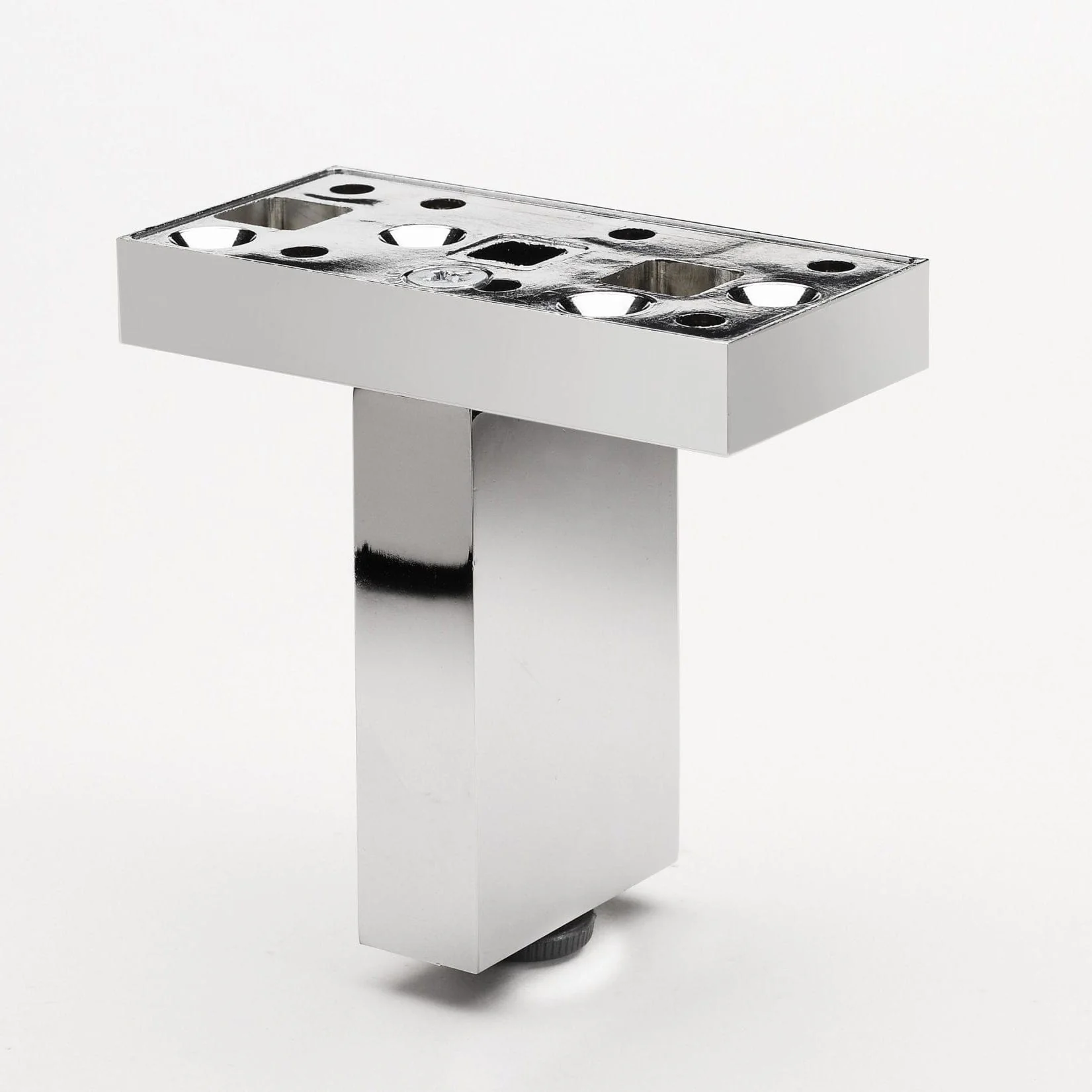 4-23/32″ (120 mm) Adjustable Contemporary Versatile T or L Shaped Furniture Leg Chrome