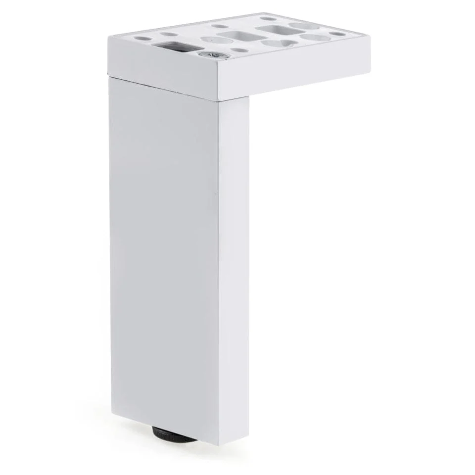 13-3/4" (350 mm) Adjustable Contemporary Versatile T or L Shaped Furniture Leg Glossy White - Image 1