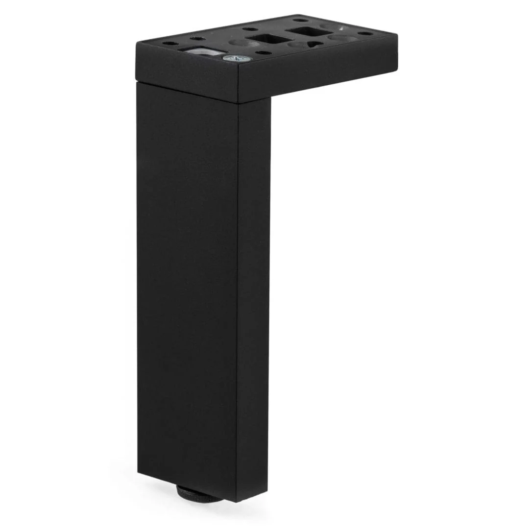11-3/4″ (300 mm) Adjustable Contemporary Versatile T or L Shaped Furniture Leg Matte Black