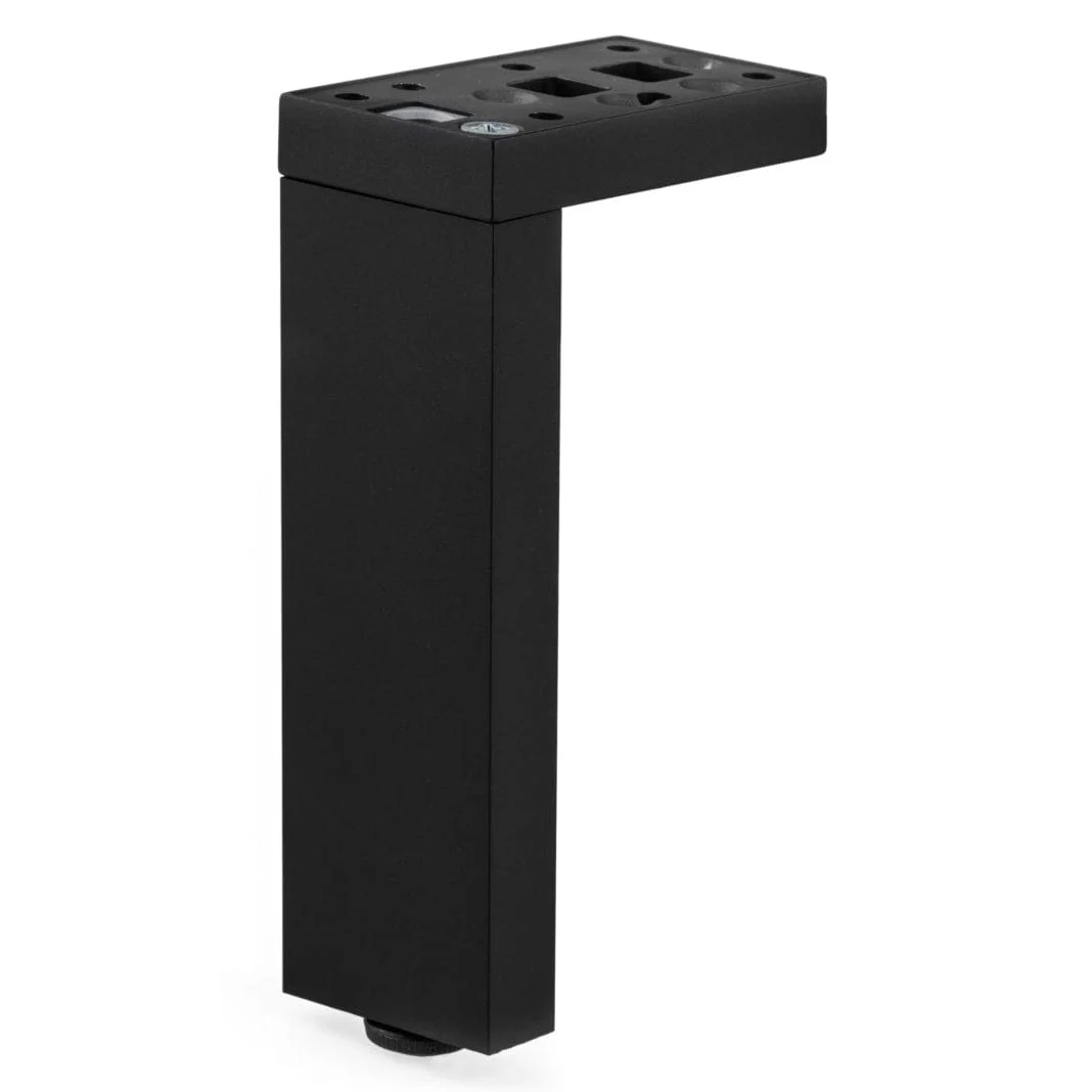 13-3/4" (350 mm) Adjustable Contemporary Versatile T or L Shaped Furniture Leg Matte Black - Image 1