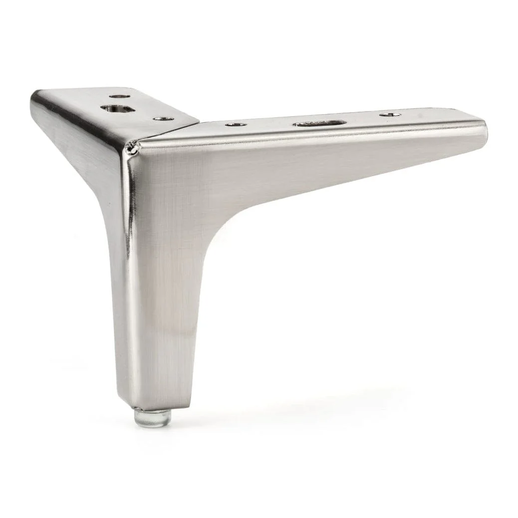 4-3/16" (106 mm) Contemporary Furniture Leg Brushed Nickel - Image 1
