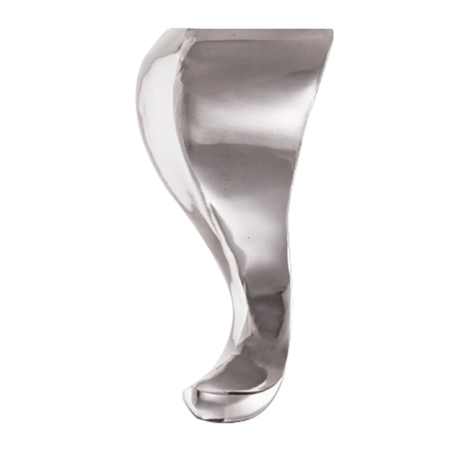 6″ (152 mm)  Curved Furniture Leg Brushed Aluminum