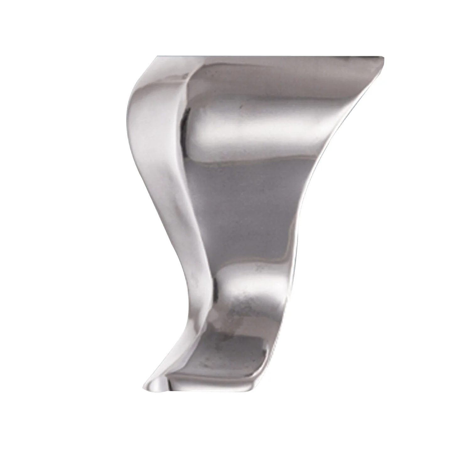 4″ (102 mm)  Curved Furniture Leg Polished Aluminum
