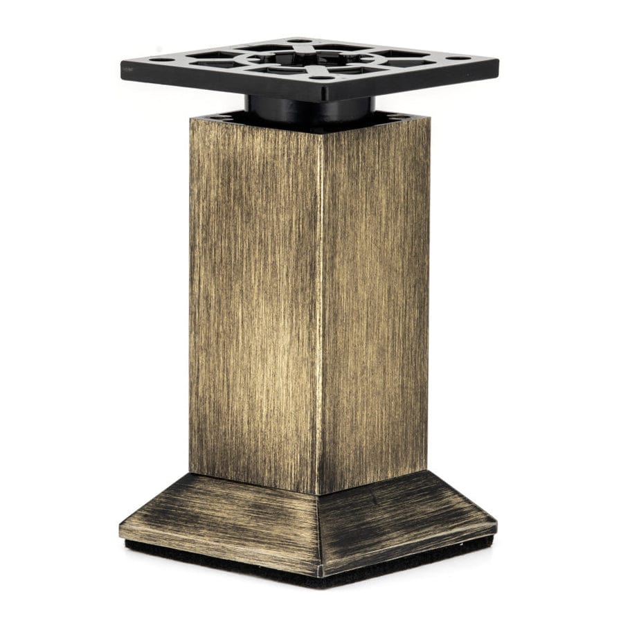 3-15/16" (100 mm) Vintage Adjustable Square Legs Rustic Brass - Image 1