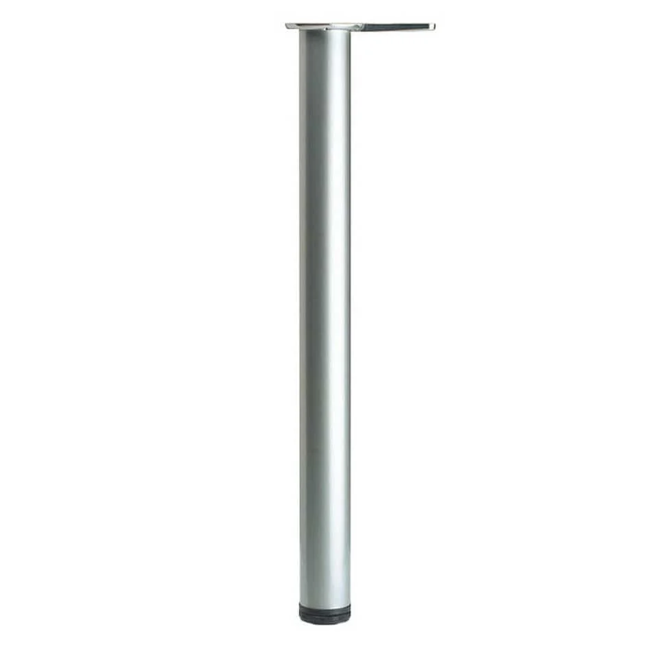 28″ (710 mm) Adjustable Table Leg Brushed Nickel, 4 Pack