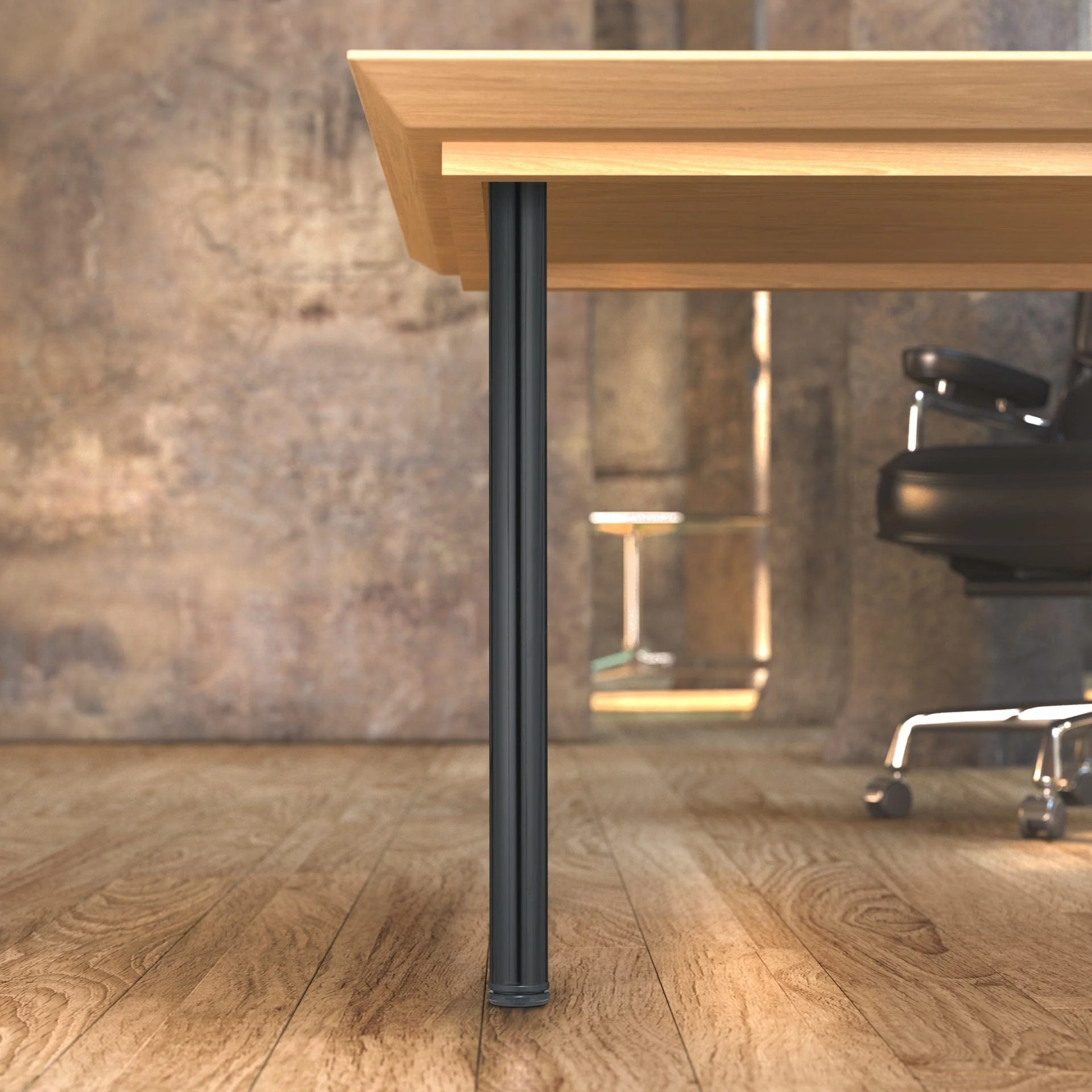 34-1/4" (870 mm) Adjustable Table Leg Black - Image 2