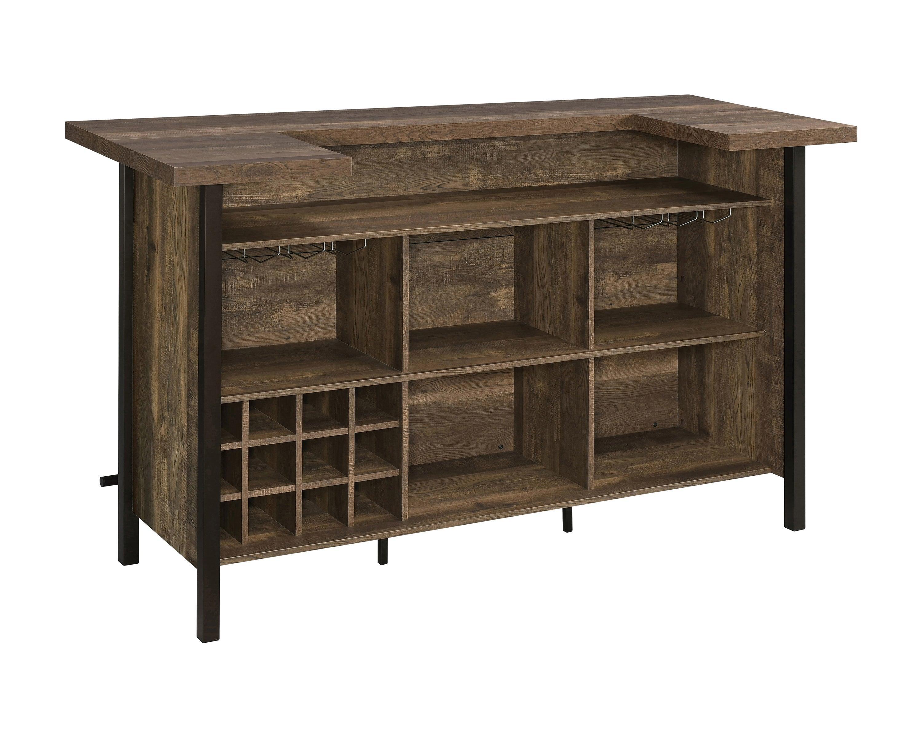 Bellemore Rectangular Storage Bar Unit Rustic Oak - Image 3