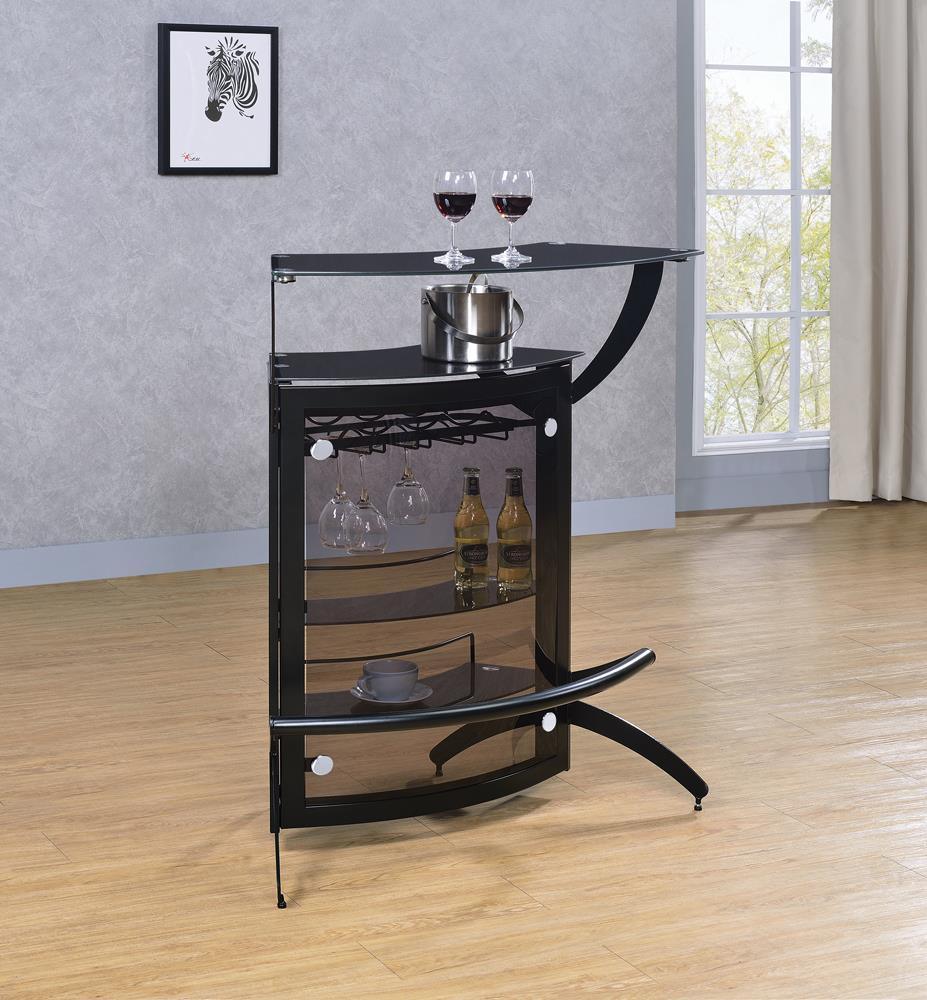 Dallas 3 bottle Wine Rack Bar Unit Smoked Black - Image 3