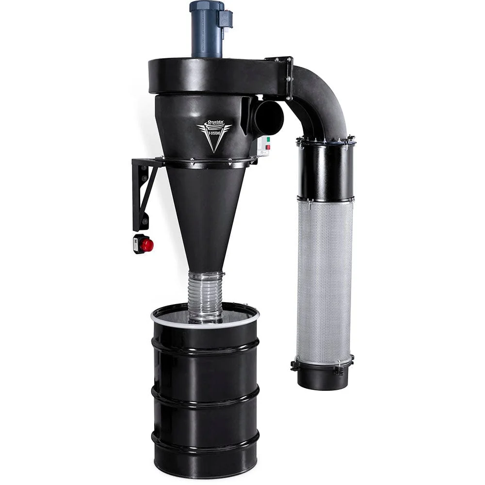 V-System 3000 55-Gallon Cyclone Dust Collector with Wall Mount – HEPA GFM – 3 HP 1 Ph 230V