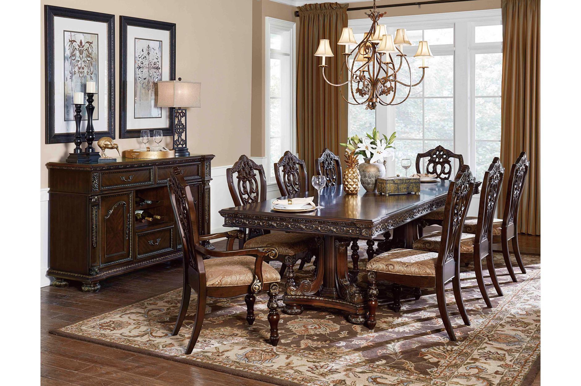 Catalonia Dark Bronze Upholstered Rectangular Dining Room Set - Image 2