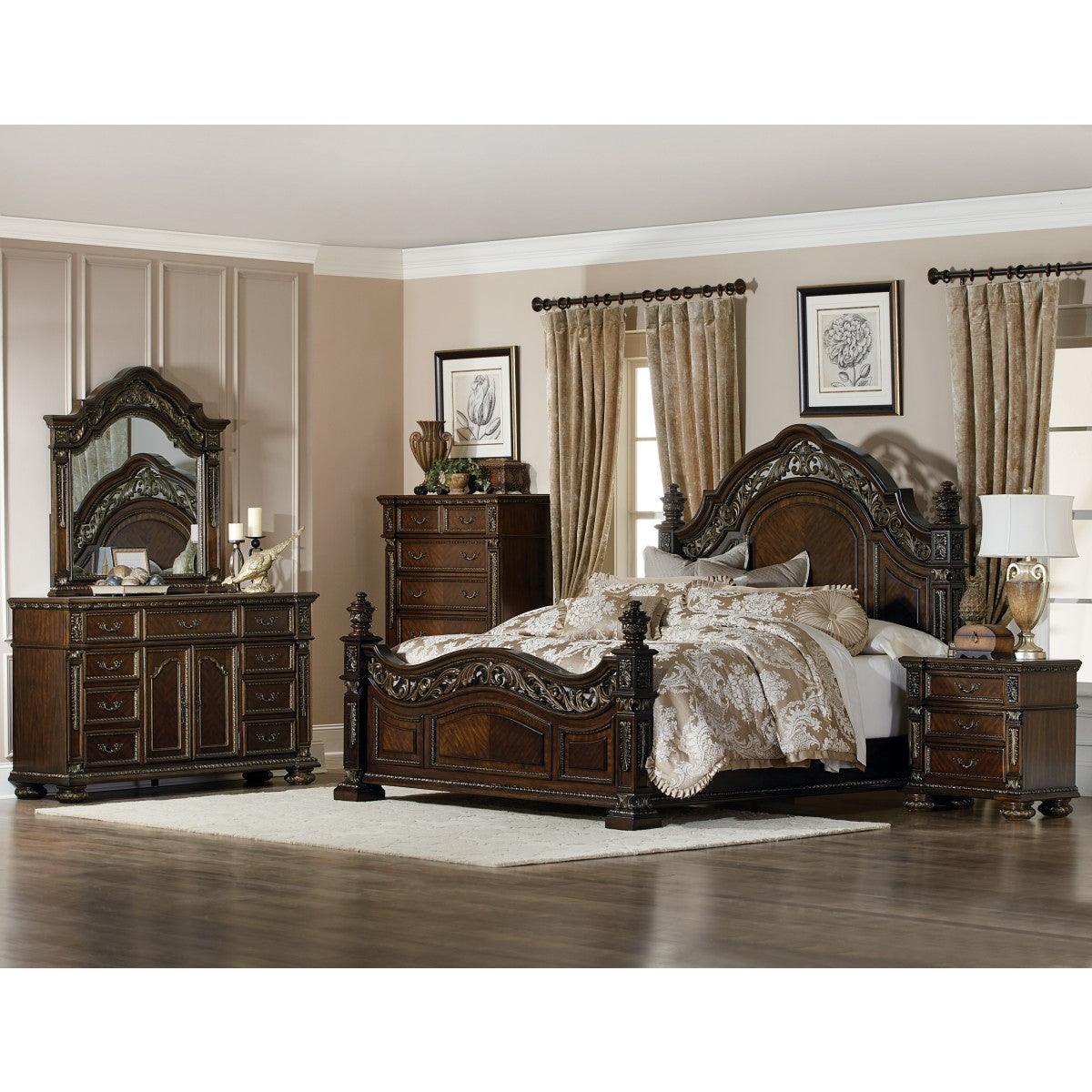 Catalonia Dark Cherry Poster Panel Queen Bed - Image 3