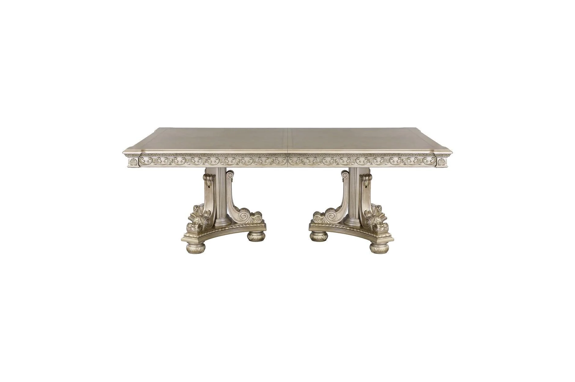 Catalonia Gold Faux Leather Rectangular Dining Room Set - Image 3