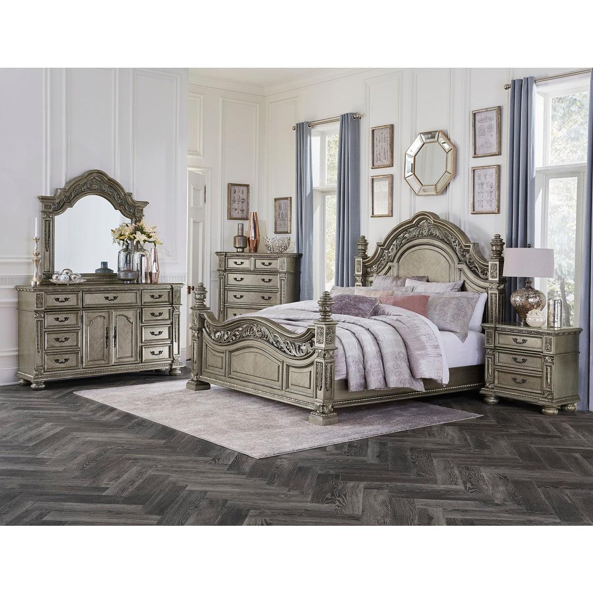 Catalonia Gold Cherry Poster Panel Queen Bed - Image 3