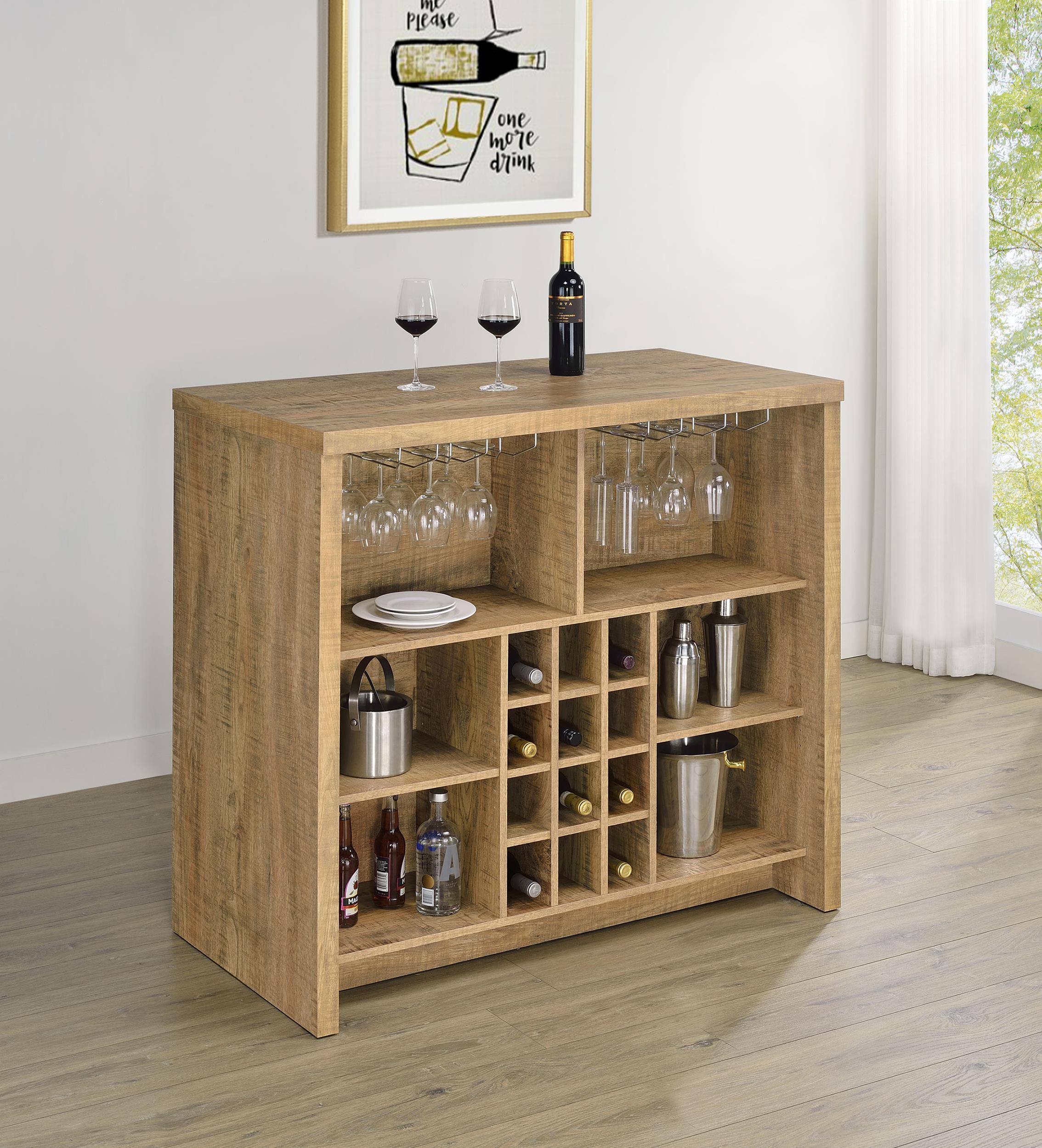Topanga Engineered Wood Freestanding Home Bar Mango - Image 3