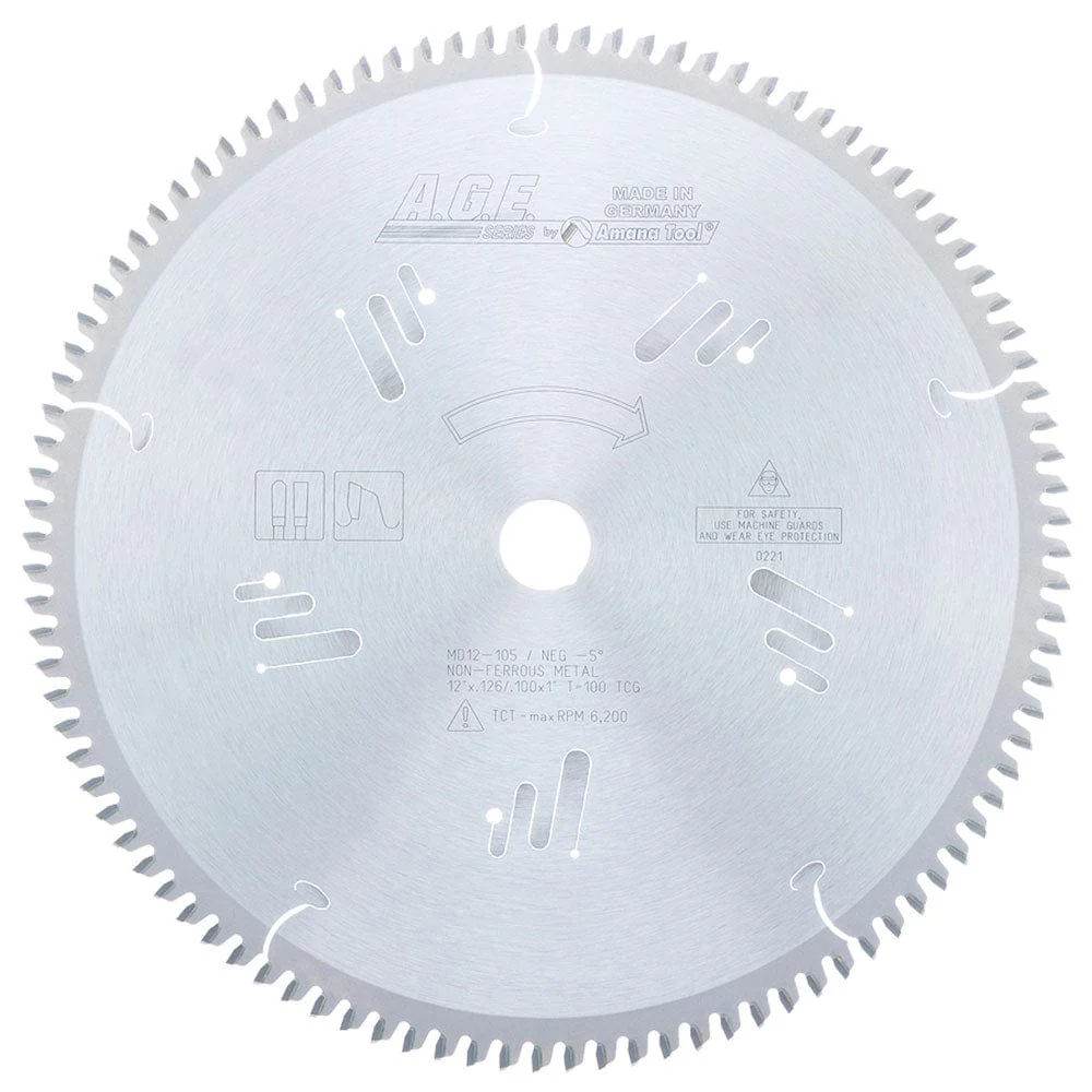 12″ x 100T x 1″ Bore – Thin Walled Aluminum and Non-Ferrous Metal Saw Blade – TCG