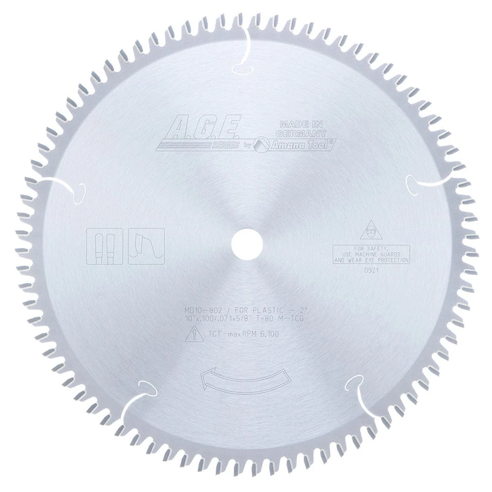 10″X80T Plastic Blade, 2 Degree 5/8″ Bore, M-TCG